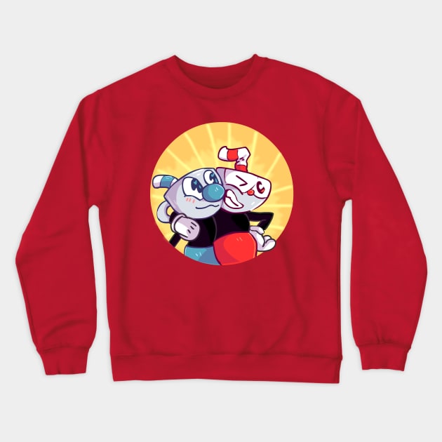 Cuphead and Mugman Crewneck Sweatshirt by sky665